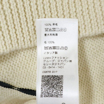 Celine 23AW Velvet Coin Knit Sweater Velvet Coin Crew Neck Knit Sweater White