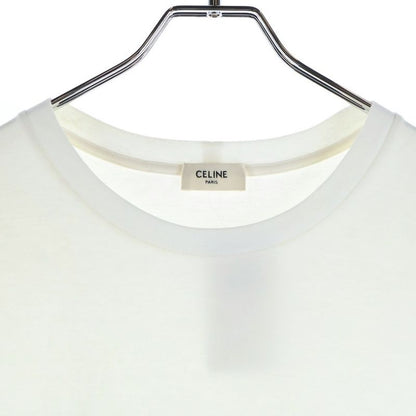 Celine Cotton Jersey Loose Logo Print Short Sleeved T-shirt Cut And Sewn White