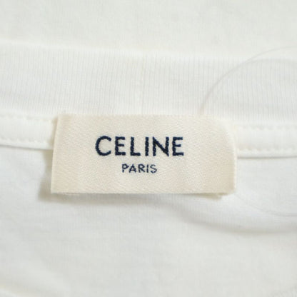 Celine Cotton Jersey Loose Logo Print Short Sleeved T-shirt Cut And Sewn White