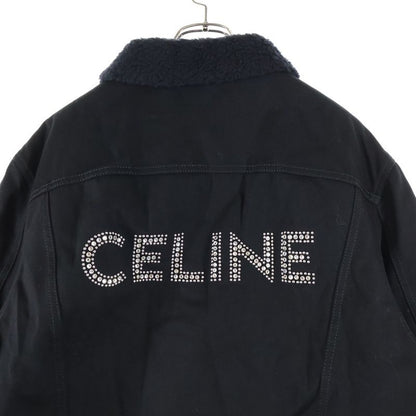 Celine 23AW Denim Jacket Light Stone Logo Trucker Jacket Black 085T 2q523