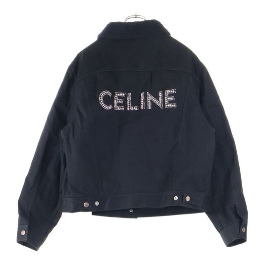 Celine 23AW Denim Jacket Light Stone Logo Trucker Jacket Black 085T 2q523