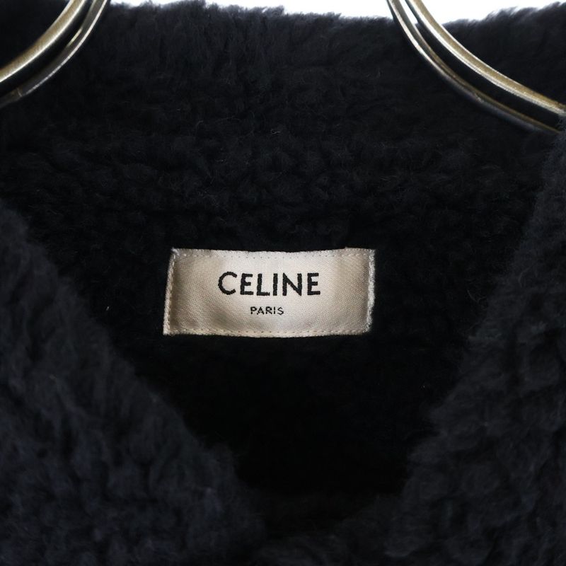 Celine 23AW Denim Jacket Light Stone Logo Trucker Jacket Black 085T 2q523