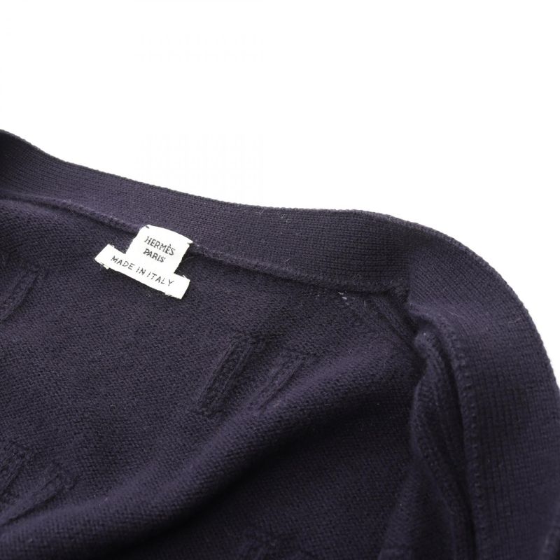 Hermes Cardigan H Logo Wool Cardigan Women Used B