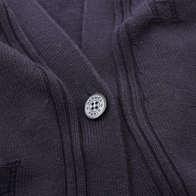 Hermes Cardigan H Logo Wool Cardigan Women Used B