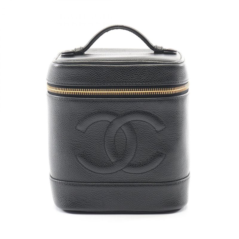 Chanel Handbag Coco Mark Black Caviar Skin (grained Calf) Coco Mark Vertical