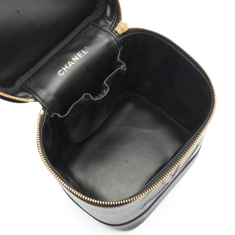 Chanel Handbag Coco Mark Black Caviar Skin (grained Calf) Coco Mark Vertical