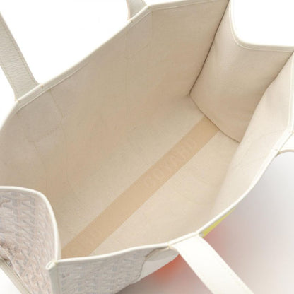 Goyard Tote Bag Villette PM Yuro Indian Motif White PVC Coated Canvas Leather