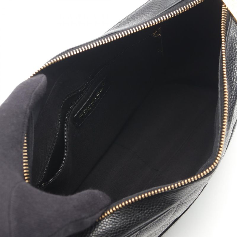 Chanel Shoulder Bag Matelasse Black Caviar Skin (grained Calf) Matelasse