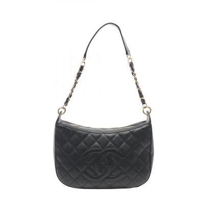 Chanel Shoulder Bag Matelasse Black Caviar Skin (grained Calf) Matelasse