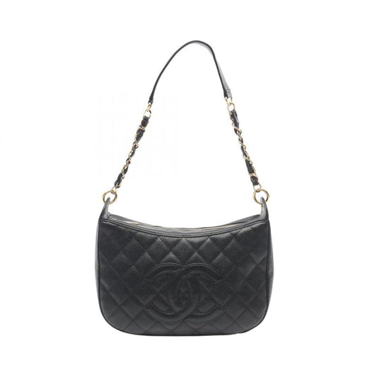 Chanel Shoulder Bag Matelasse Black Caviar Skin (grained Calf) Matelasse