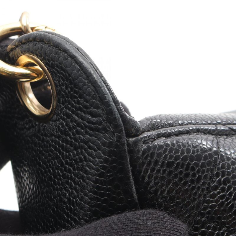 Chanel Shoulder Bag Matelasse Black Caviar Skin (grained Calf) Matelasse
