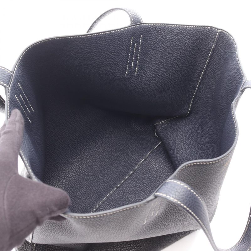Hermes Tote Bag Double Sens 45 Blue Nuit 062270ca Black Blue Nuit Other Double