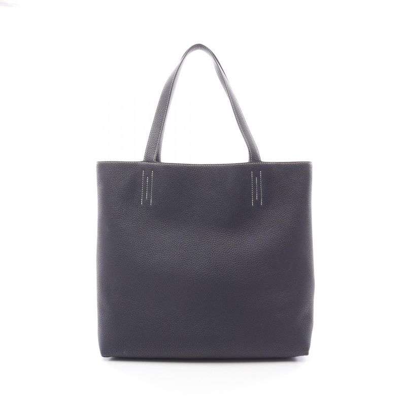 Hermes Tote Bag Double Sens 45 Blue Nuit 062270ca Black Blue Nuit Other Double