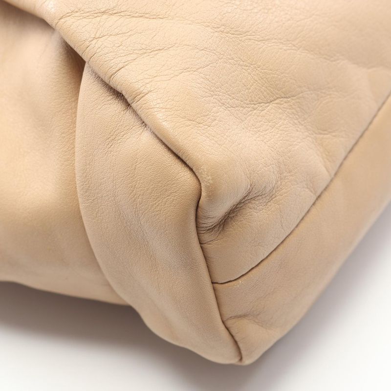 Bottega Veneta Handbag the Shoulder Pouch Beige Leather the Shoulder Pouch