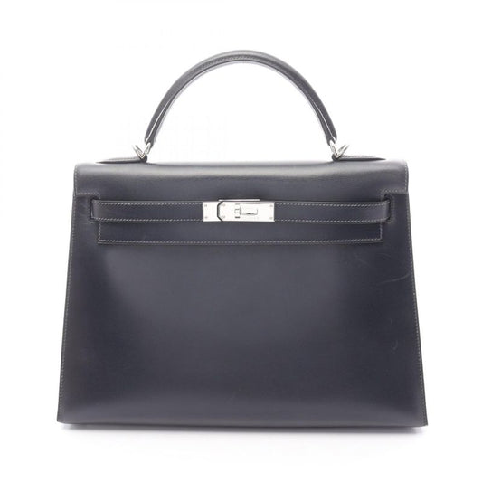 Hermes Handbag Kelly 32 Blue Indigo Blue Indigo Blue Indigo Calf Leather Kelly