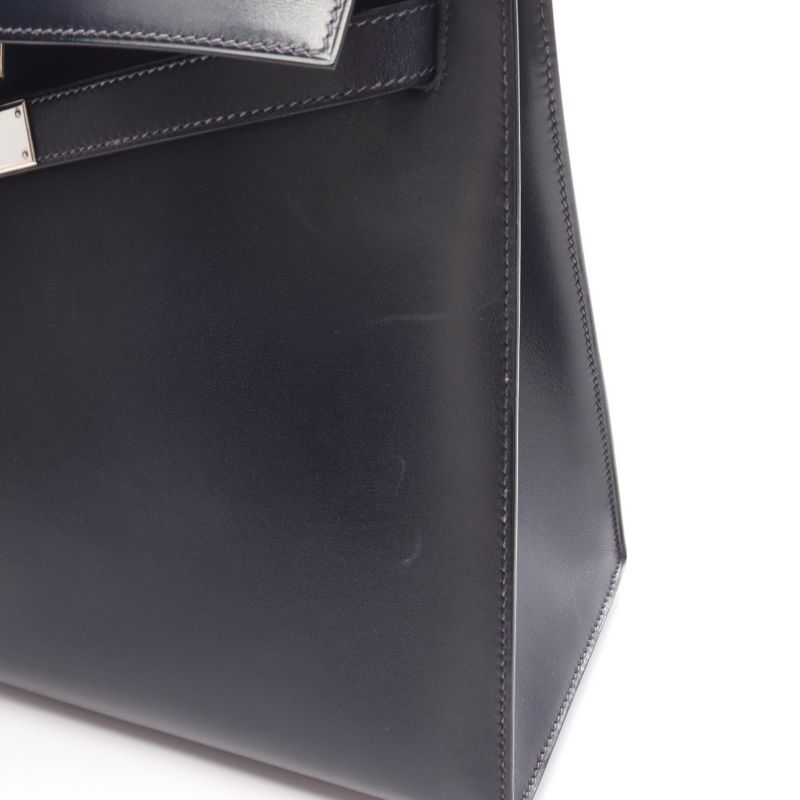 Hermes Handbag Kelly 32 Blue Indigo Blue Indigo Blue Indigo Calf Leather Kelly