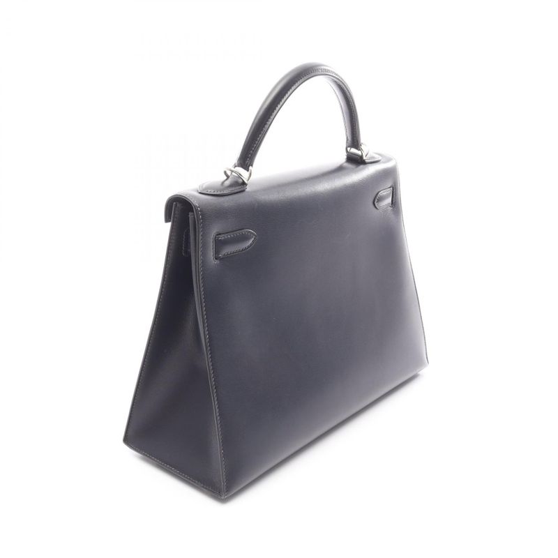 Hermes Handbag Kelly 32 Blue Indigo Blue Indigo Blue Indigo Calf Leather Kelly