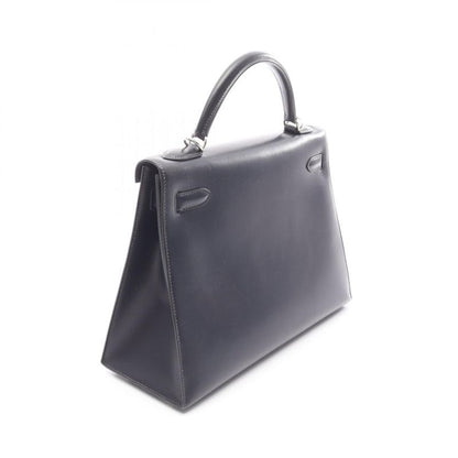 Hermes Handbag Kelly 32 Blue Indigo Blue Indigo Blue Indigo Calf Leather Kelly