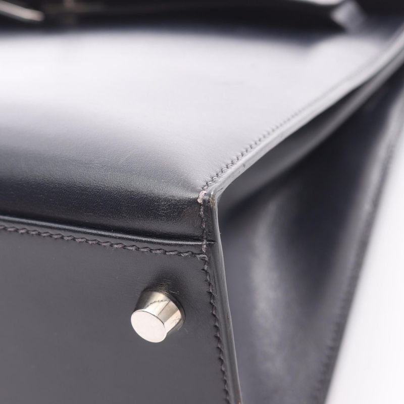 Hermes Handbag Kelly 32 Blue Indigo Blue Indigo Blue Indigo Calf Leather Kelly