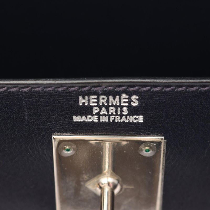 Hermes Handbag Kelly 32 Blue Indigo Blue Indigo Blue Indigo Calf Leather Kelly