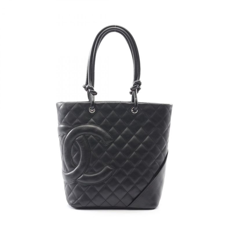 Chanel Tote Bag Cambon Line Medium A25167 Black Lambskin Cambon Medium Tote