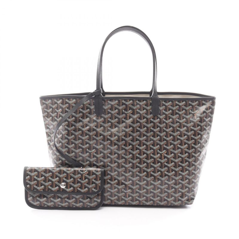 Goyard Tote Bag Saint Louis PM Black PVC Coated Canvas Leather Saint Louis PM