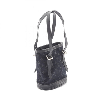 Louis Vuitton Handbag Little Bucket Monogram Satin M92144 Noir Black Fabric