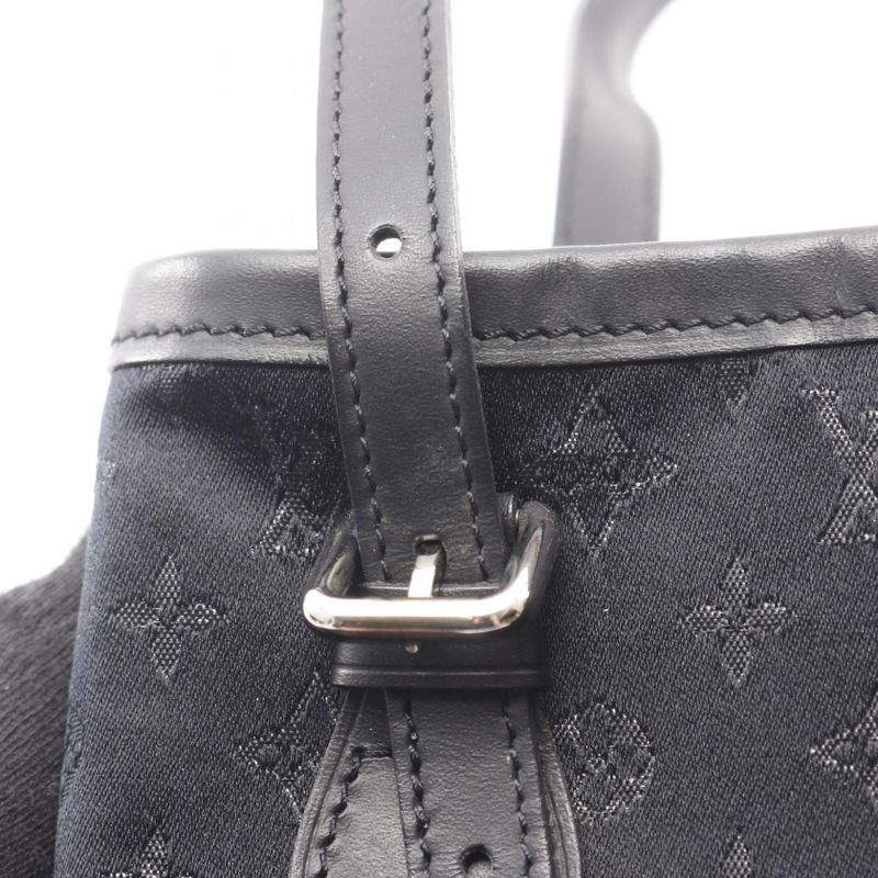 Louis Vuitton Handbag Little Bucket Monogram Satin M92144 Noir Black Fabric