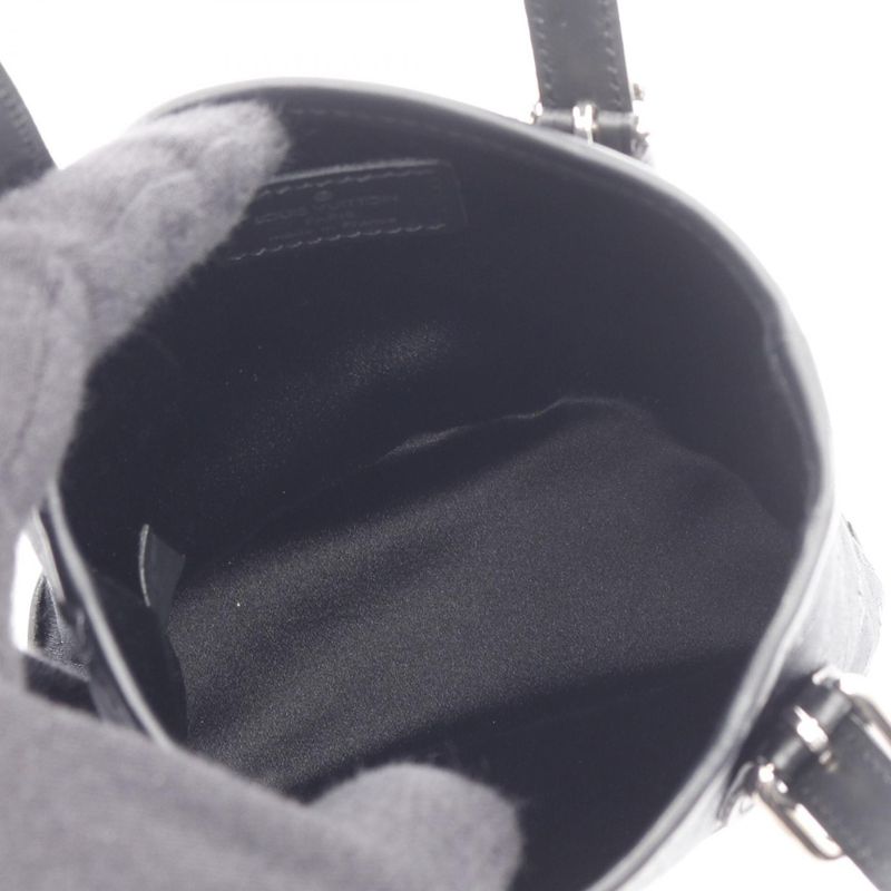 Louis Vuitton Handbag Little Bucket Monogram Satin M92144 Noir Black Fabric