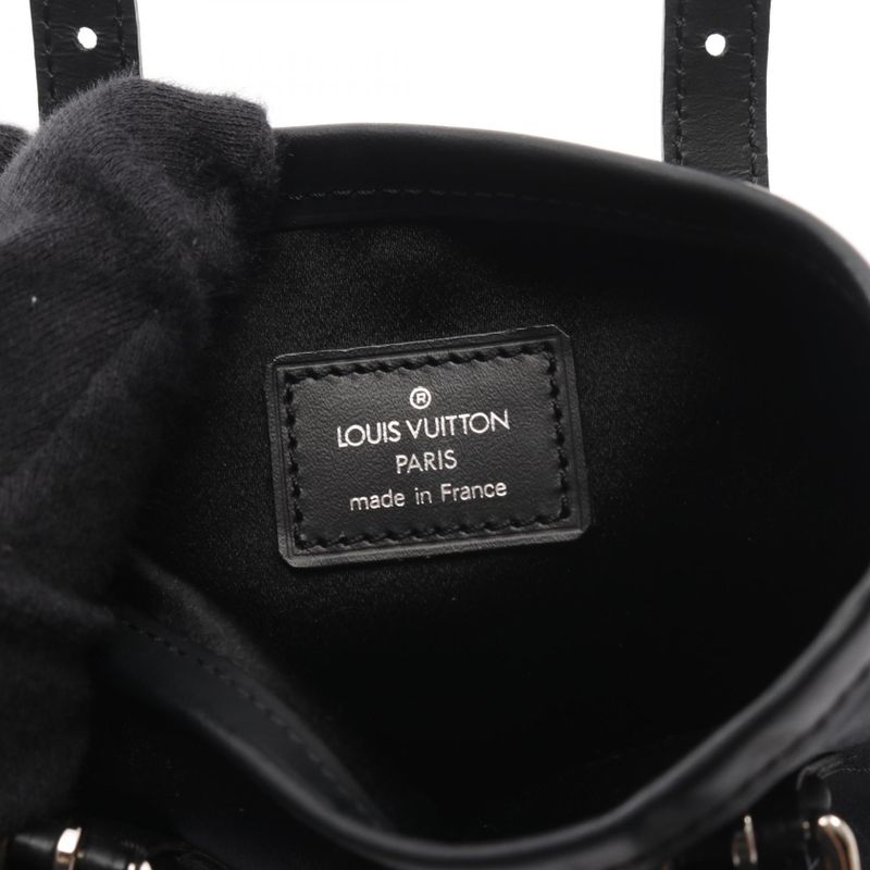 Louis Vuitton Handbag Little Bucket Monogram Satin M92144 Noir Black Fabric