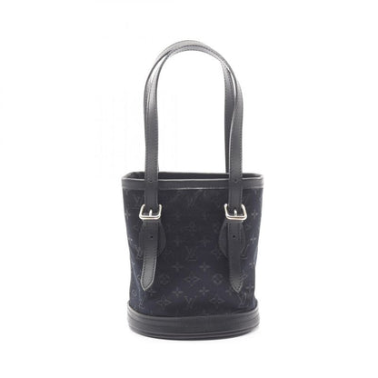 Louis Vuitton Handbag Little Bucket Monogram Satin M92144 Noir Black Fabric