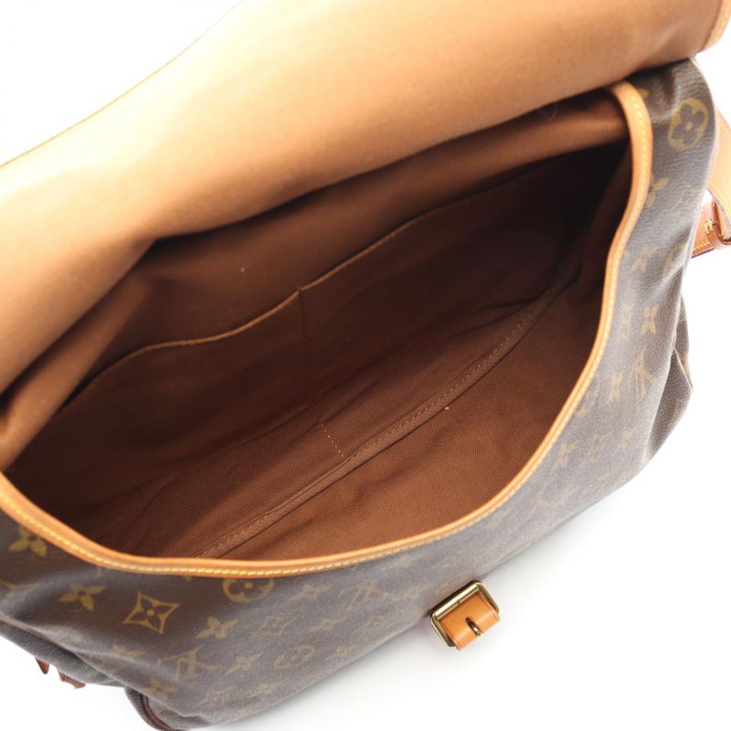 Louis Vuitton Shoulder Bag Saumur 35 Monogram M42254 PVC Coated Canvas Leather