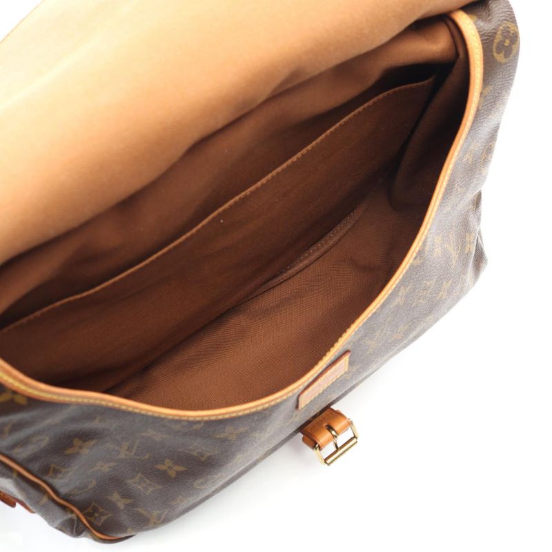 Louis Vuitton Shoulder Bag Saumur 35 Monogram M42254 PVC Coated Canvas Leather