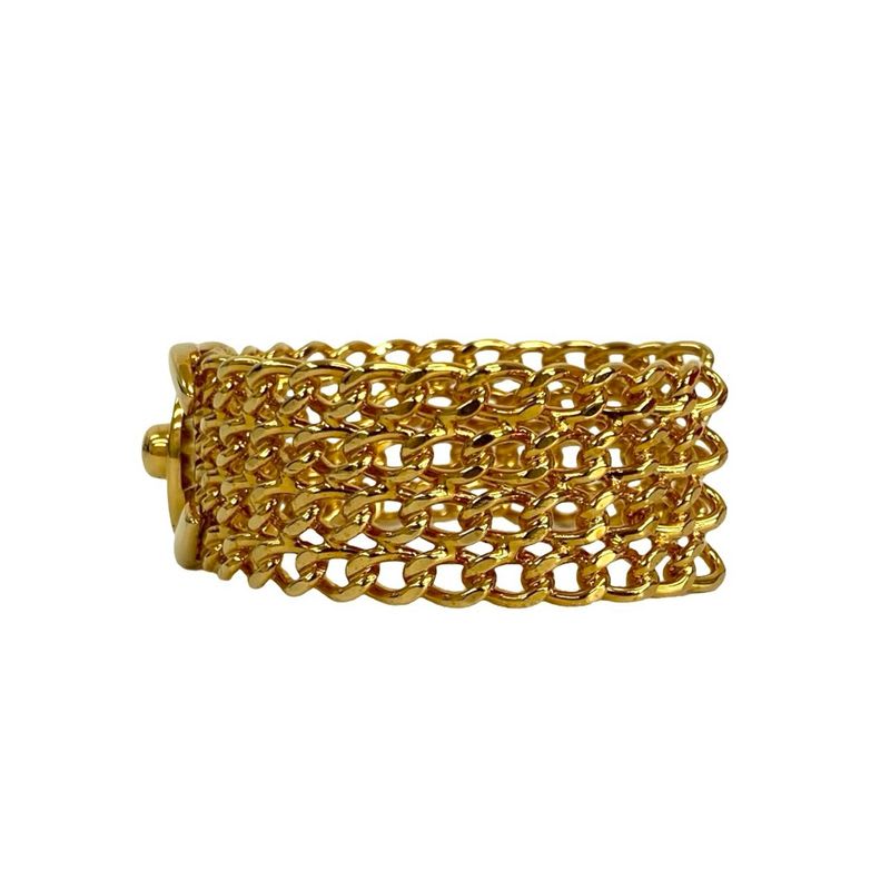 Chanel Coco Mark Turnlock Motif GP Bangle Bracelet 97A