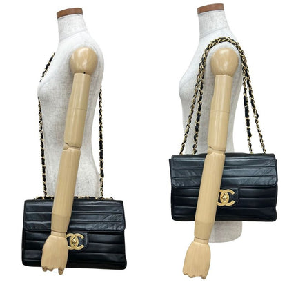 Chanel Chanel Border Stitch Lambskin Chain Shoulder Bag Pochette