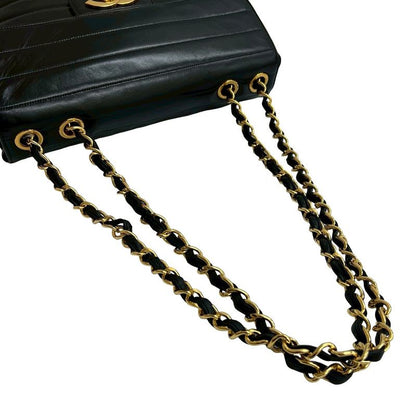Chanel Chanel Border Stitch Lambskin Chain Shoulder Bag Pochette