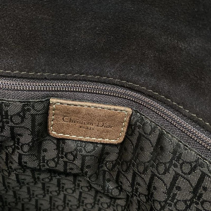 DIOR Christian Dior Shoulder Bag Saddle Bag Beige And Dark Brown Leather