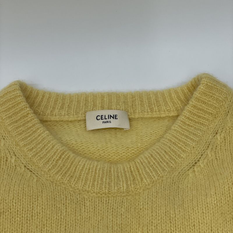 Celine 2a21l739m Eddy Period Yellow Cashmere Silk Crew Neck Knit Sweater M