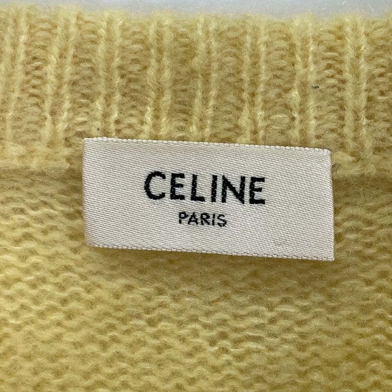 Celine 2a21l739m Eddy Period Yellow Cashmere Silk Crew Neck Knit Sweater M