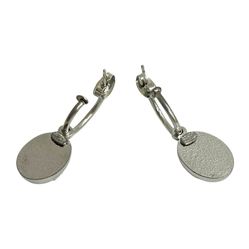Chanel Vintage Coco Mark GP Earrings Accessories Women's Silver Black 75139 00A