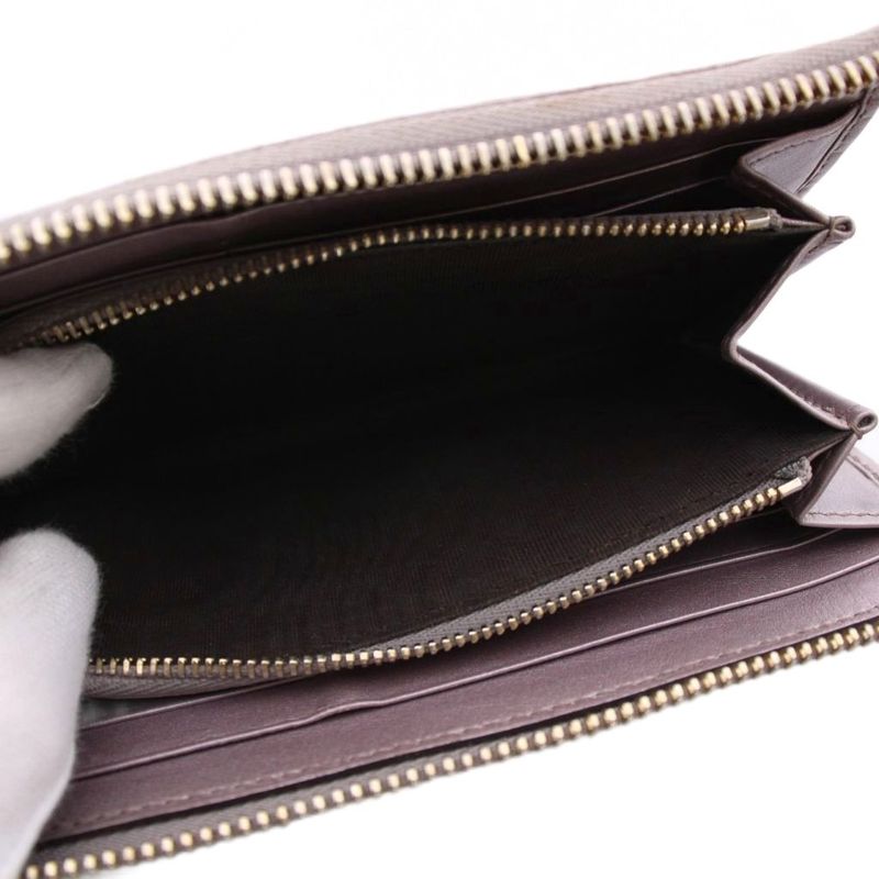 Gucci Long Wallet L-shape Zipper Lovely Heart Guccissima Leather Pink Purple GG