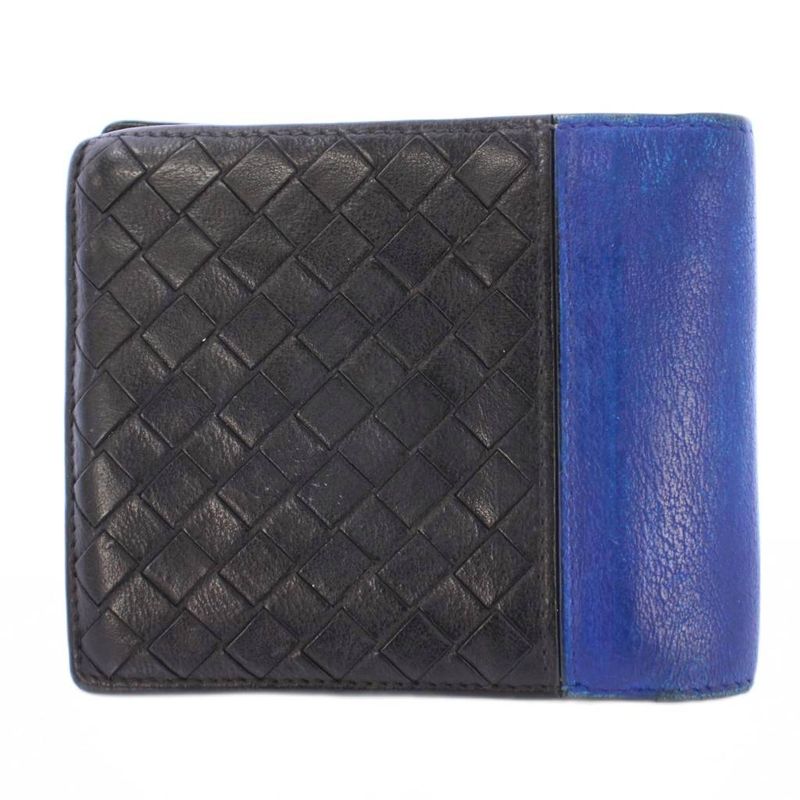 Bottega Veneta Intrecciato Fold Wallet Compact Wallet Square Leather Bicolor