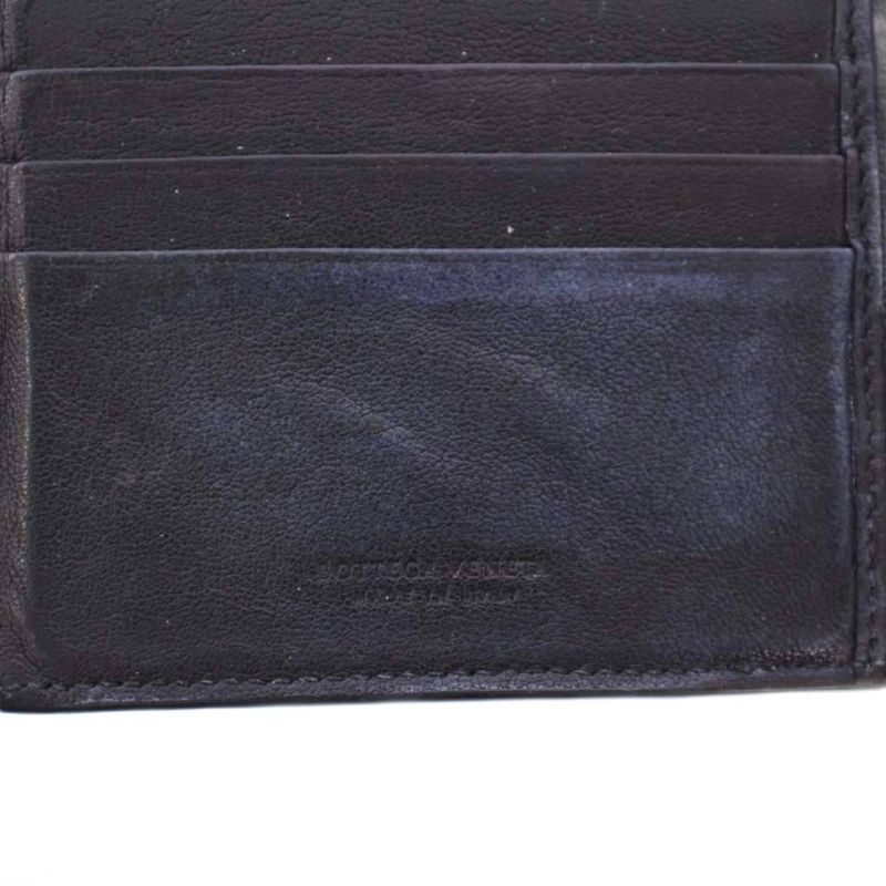 Bottega Veneta Intrecciato Fold Wallet Compact Wallet Square Leather Bicolor
