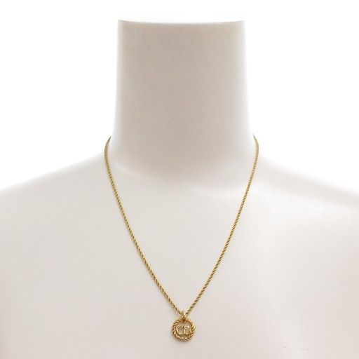 Christian DIOR Necklace Pendant CD Logo Gold Color AE - GY47