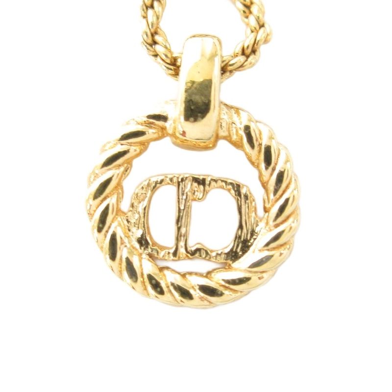 Christian DIOR Necklace Pendant CD Logo Gold Color AE - GY47