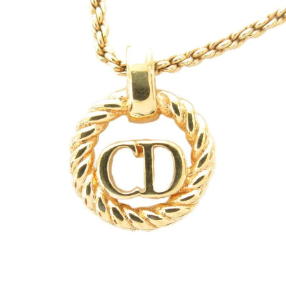 Christian DIOR Necklace Pendant CD Logo Gold Color AE - GY47
