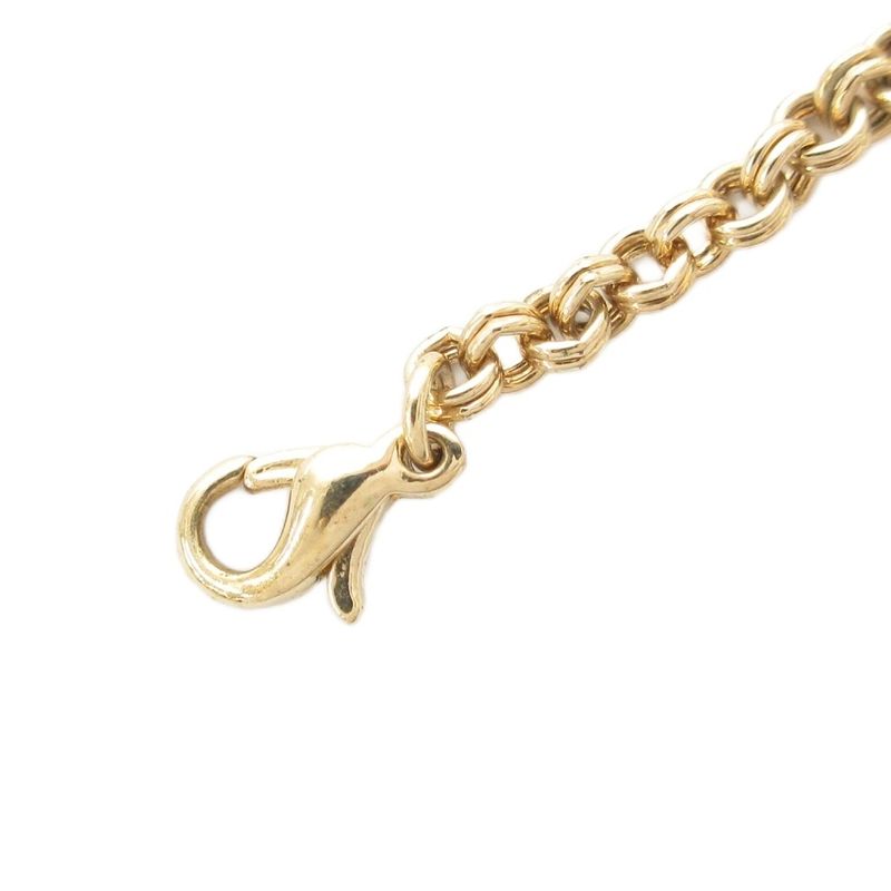 Christian DIOR Necklace Pendant CD Logo Rhinestone Gold Color AE - GY47