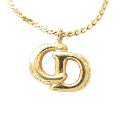 Christian DIOR Necklace Pendant CD Logo Gold Color AE - GY47