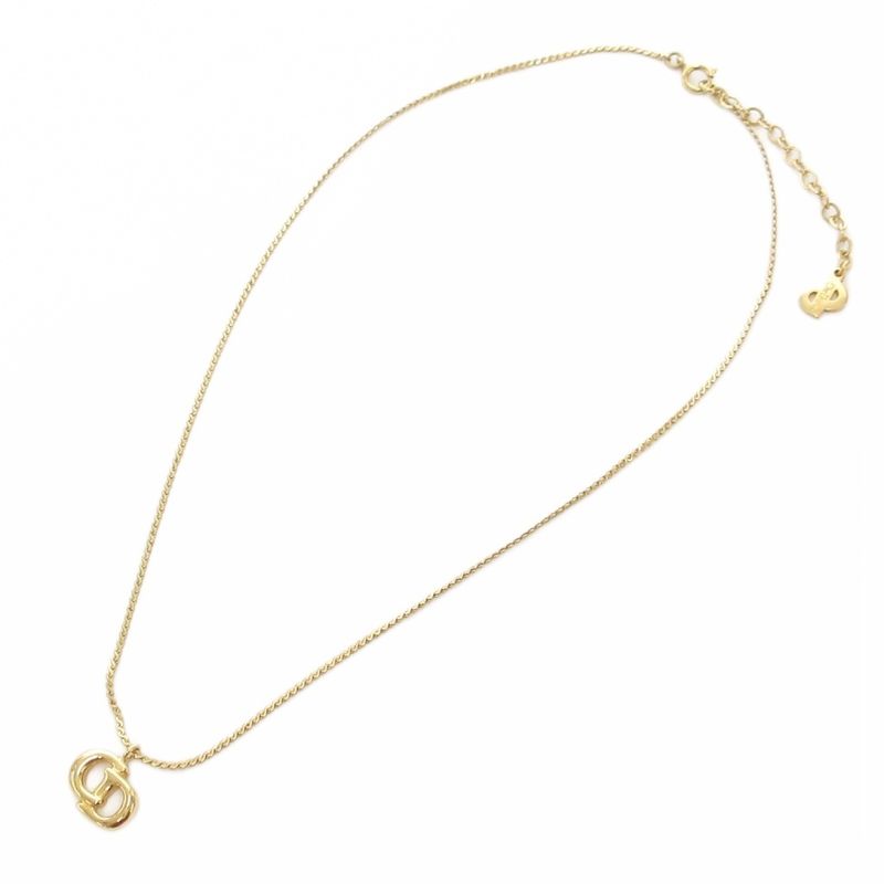 Christian DIOR Necklace Pendant CD Logo Gold Color AE - GY47