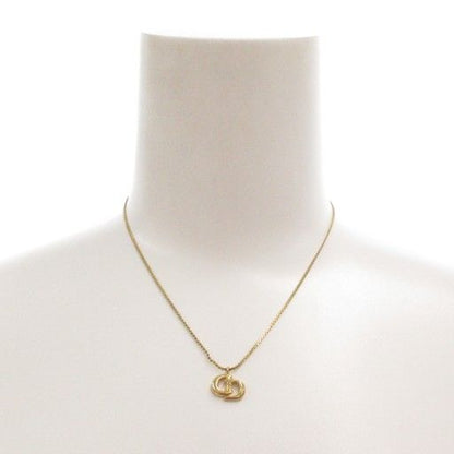 Christian DIOR Necklace Pendant CD Logo Gold Color AE - GY47